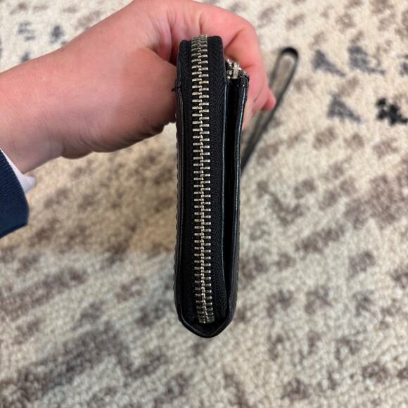 Tumi Zip Around Wristlet Wallet Leather Black Small - Picture 7 of 10